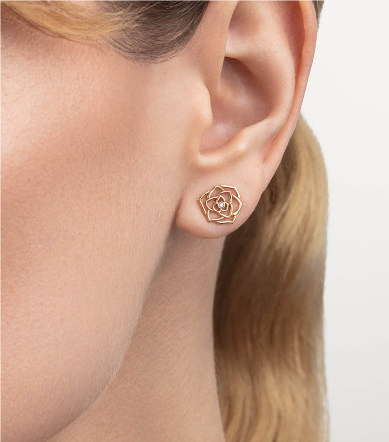 Piaget rose gold diamond earrings, UK version