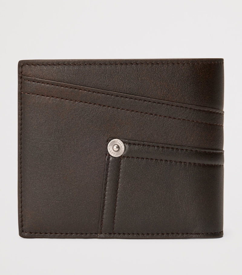 LOEWE calfskin bifold wallet with denim detailing - British product