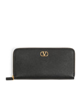 Harrods Valentino Garavani Leather VLogo Signature Zip-Around Wallet- Buy online at McGrocer