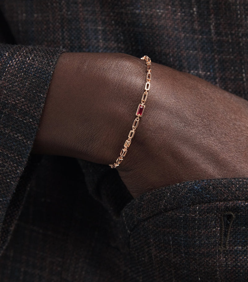 Suzanne Kalan rose gold ruby bracelet medium size (British brand)
