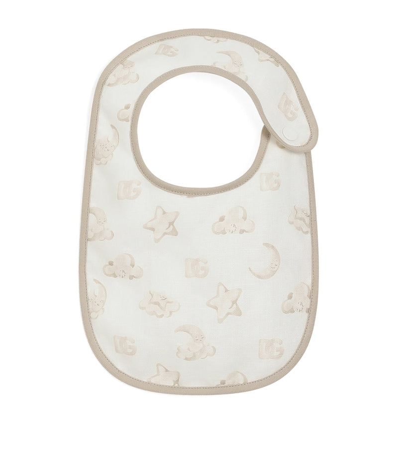 Dolce&Gabbana kids linen bib with moon and star print - British product