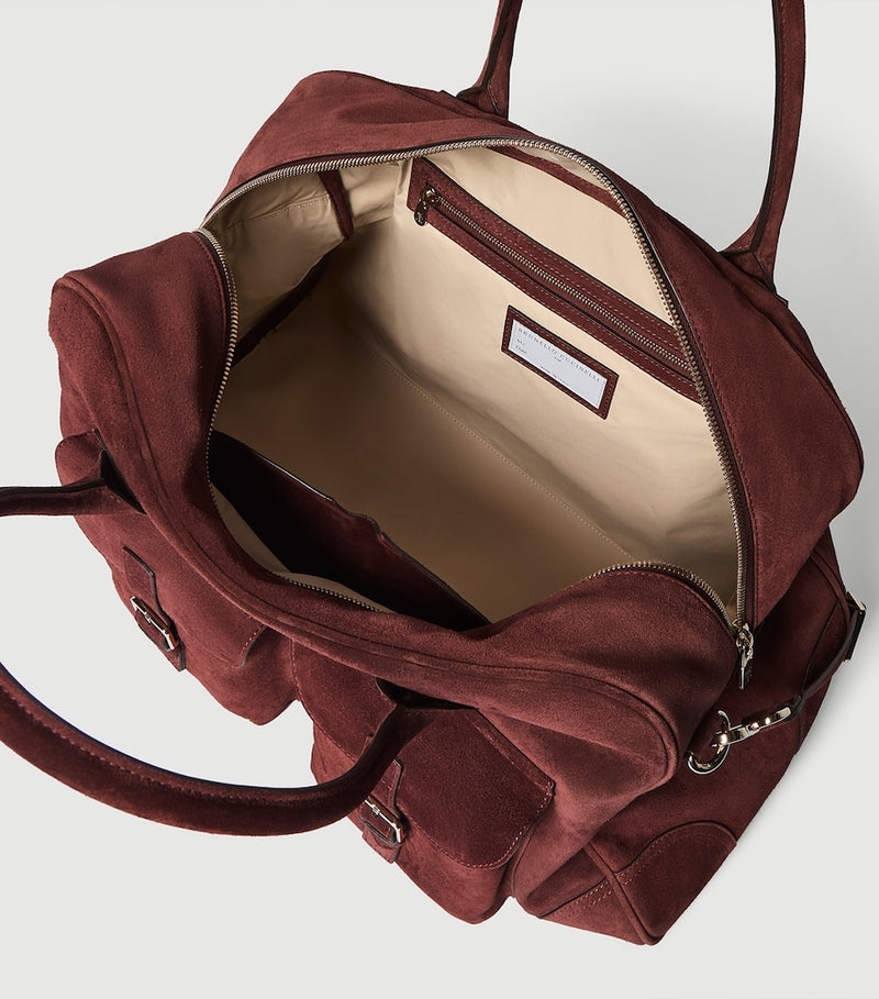Brunello Cucinelli suede travel holdall bag - British product