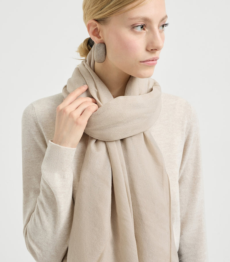 Brunello Cucinelli cashmere-silk scarf 200cm x 100cm (British brand)