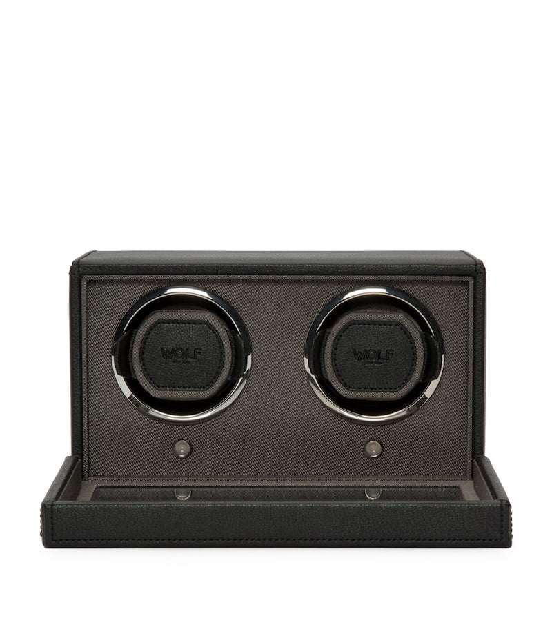 WOLF Cub double watch winder with cover in vegan leather - British product