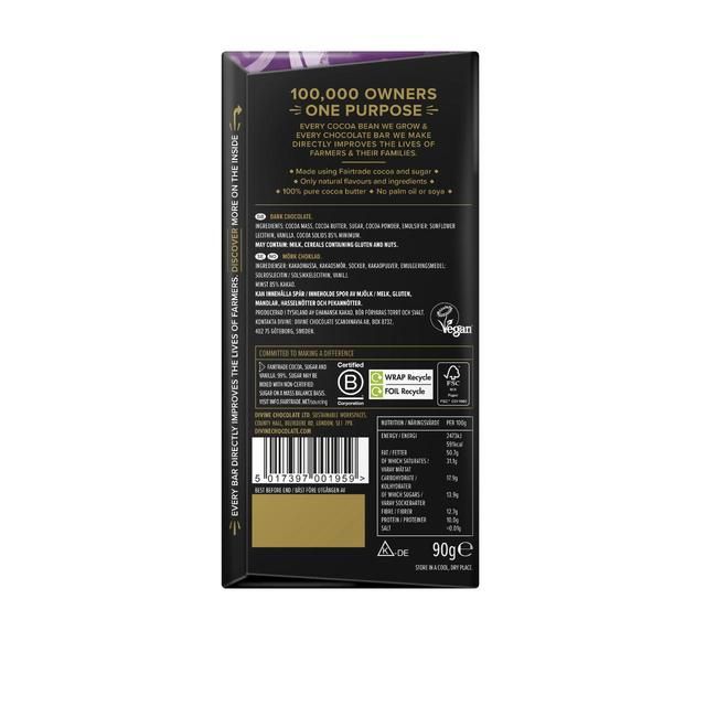 Divine 85% Dark Chocolate 90g