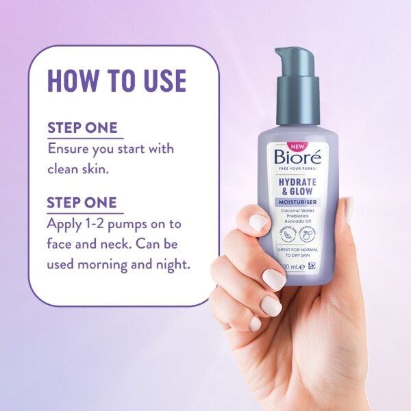 DNR Bioré Hydrate & Glow Moisturiser 100ml