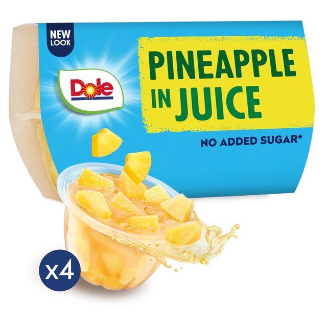 Dole Pineapple In Juice Fruit Pots Multipack 4 x 113g