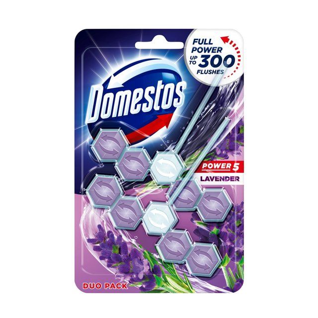 Domestos Power 5 Toilet Rim Block Lavender 2 per pack
