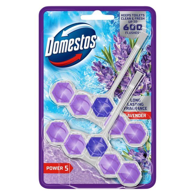 Domestos Power 5 Toilet Rim Block Lavender 2 per pack