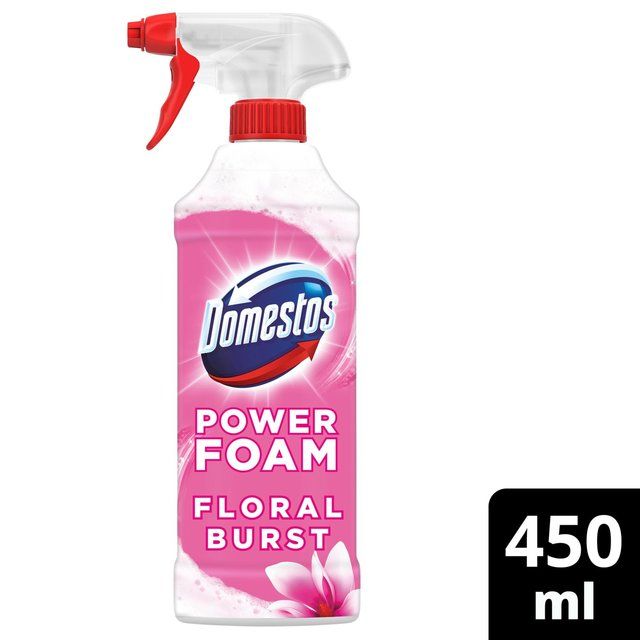 Domestos Power Foam Toilet & Bathroom Cleaner Spray Floral Burst 450ml