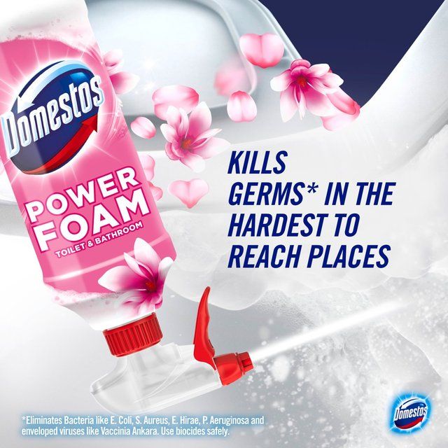 Domestos Power Foam Toilet & Bathroom Cleaner Spray Floral Burst 450ml
