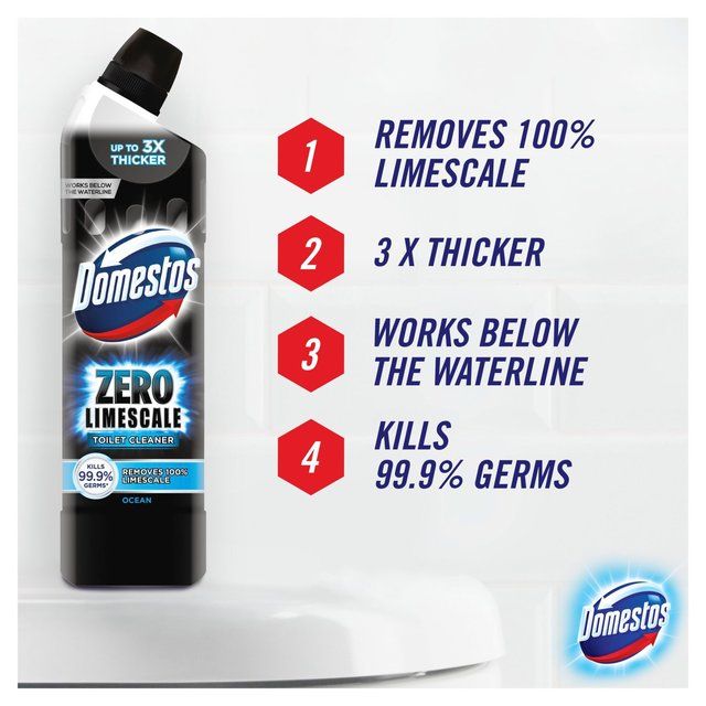 Domestos Zero Limescale Toilet Cleaner Ocean 750ml