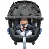 Dooky universal sun shade Grey Stars, imported from the UK
