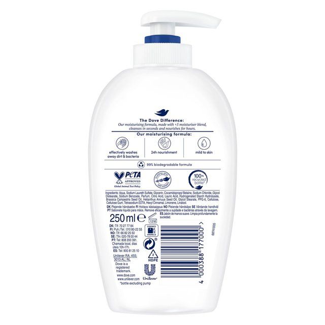 Dove Liquid Moisturising Cream Handwash for Soft & Smooth Hands   250ml