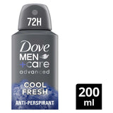 Dove Men+Care Advanced Cool Fresh 72hr Anti-Perspirant Deodorant with 1/4 moisturising cream for sweat & odour protection 200ml