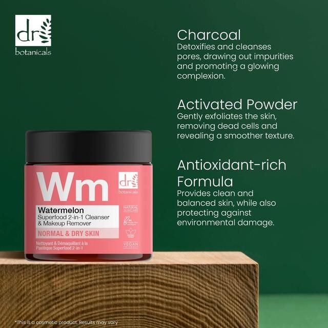 Dr Botanicals Apothecary Watermelon Superfood 2in1 Cleanser&Makeup Remover 60ml