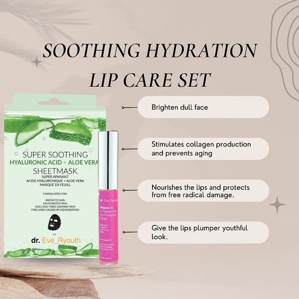 Dr Ever Youth Aloe Vera sheet Mask + Lip plump