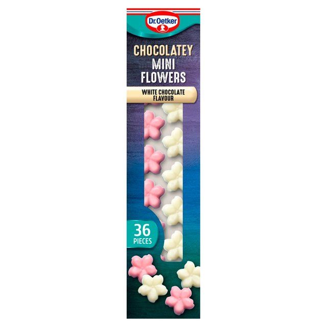 Dr. Oetker 36 Chocolate Flavour Mini Flowers Cake Decorations 13g