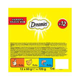 Dreamies Variety Snack Box Cat Treats with Chicken Cheese & Salmon 12 x 60g
