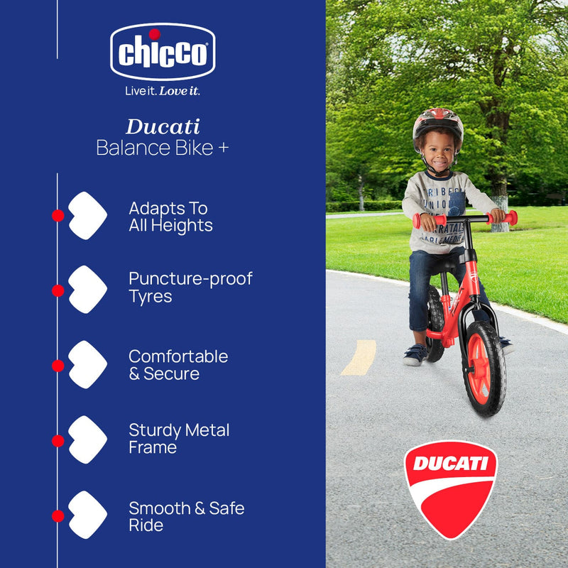 Ducati toddler balance bike with adjustable saddle, UK version