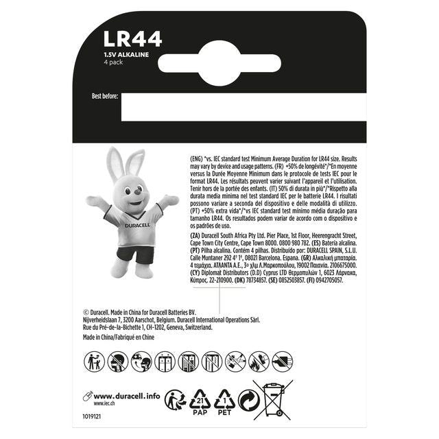 Duracell Specialty LR44 Alkaline Coin Battery 4 per pack