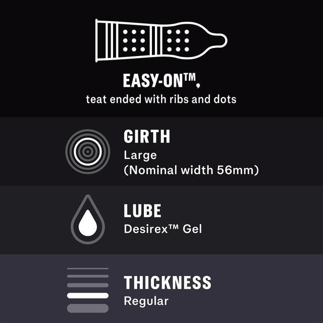 Durex Intense Condoms Ribbed & Dotted Regular Fit 18 per pack