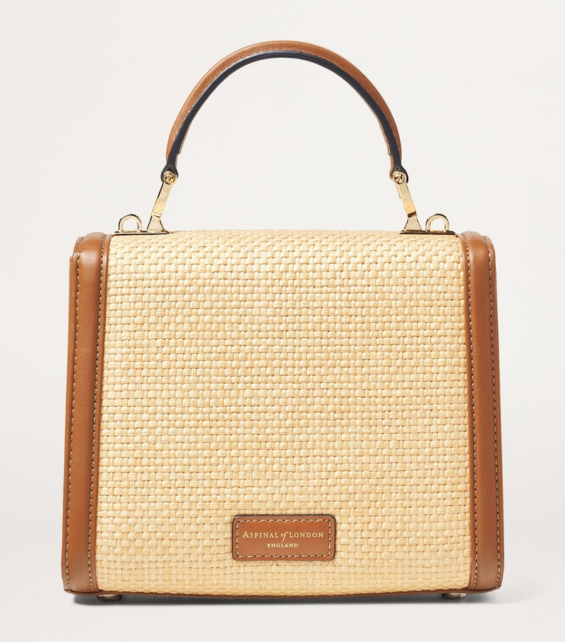 Aspinal of London raffia Mayfair midi bag (British brand)