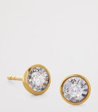 Monica Vinader gold vermeil diamond solitaire stud earrings, UK version