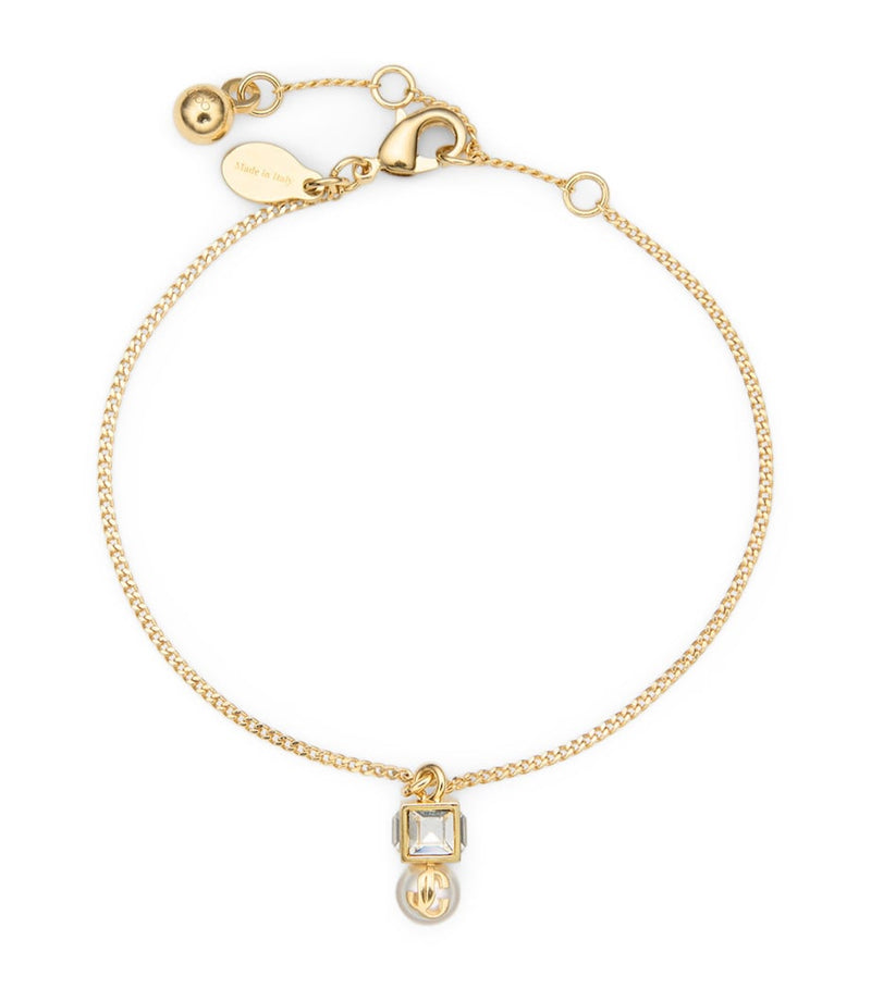 Jimmy Choo faux pearl cube logo bracelet (British brand)
