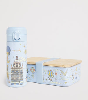 Metal Lunch Box with Vacuum-Sealed Bamboo Lid and Removable Divider, 1350ml