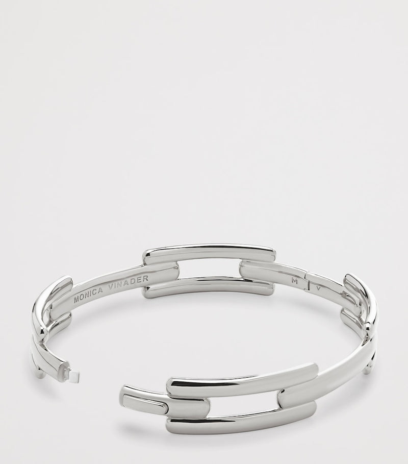 Monica Vinader Signature Link bangle in sterling silver, imported from the UK
