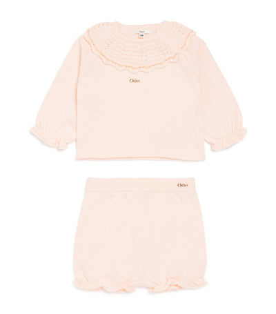 مجموعة ملابس أطفال من Harrods Chloé Kids من الكشمير القطني سترة وسروال (من 3-18 شهرًا) مجموعة ملابس رضيع - تسوق عبر الإنترنت من McGrocer