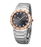 Harrods Bvlgari Bvlgari Watch Stainless Steel Rose Gold and Diamond 33mm- Buy online at McGrocer