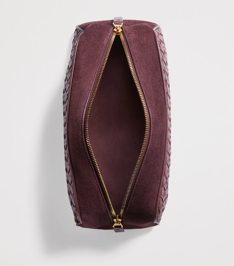 Bottega Veneta large leather Nodo pouch with Intrecciato weave, imported from the UK