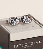 Tateossian sterling silver fossil palm cufflinks, UK version