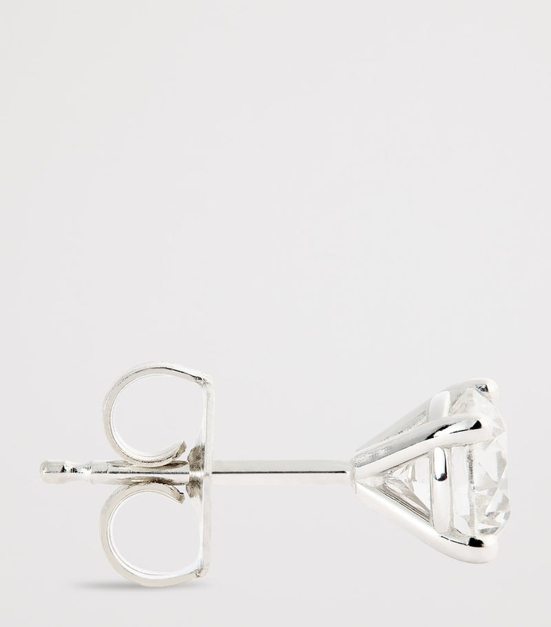 Harrods white gold diamond stud earrings 1.00ct (British brand)
