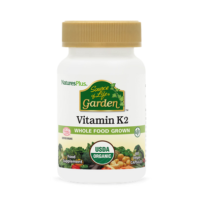 Holland & Barrett NaturesPlus Source of Life Garden Organic Vitamin K2 120mcg Supplement 60 Capsules- Buy online at McGrocer