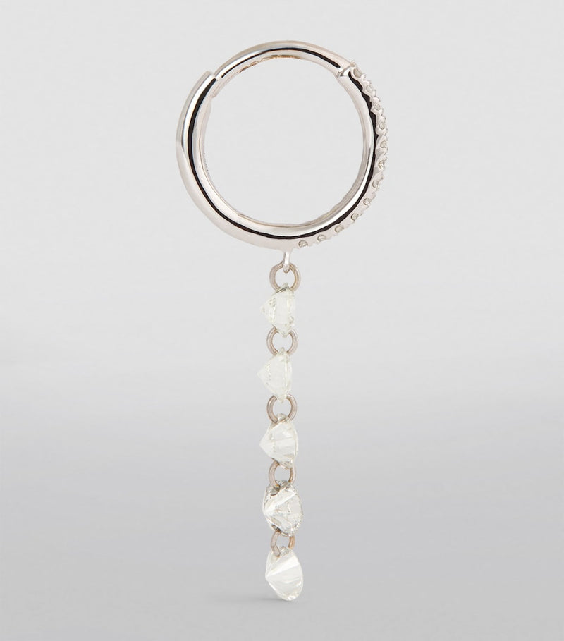 Persée white gold diamond hoop earring, imported from the UK