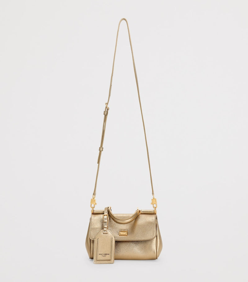 Dolce&Gabbana My Sicily cross-body bag in gold laminated calfskin, UK version