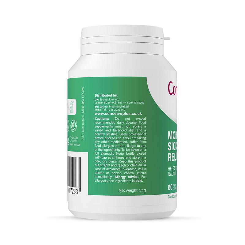 Conceive Plus Morning Sickness Relief 60 capsules (British brand)