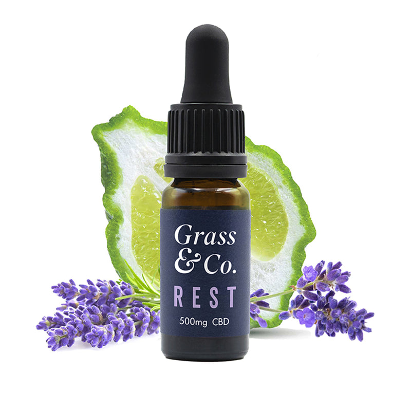 Grass & Co. REST CBD Oil 500mg 10ml, imported from the UK