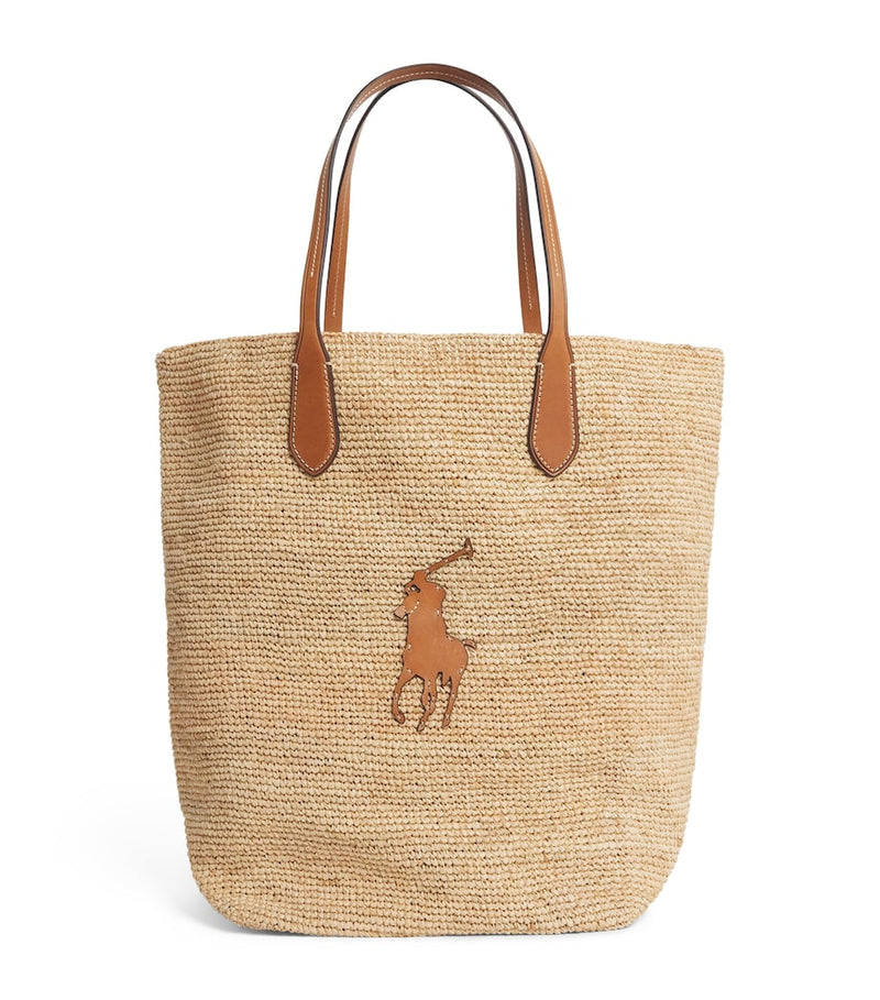 Polo Ralph Lauren large raffia Big Pony tote bag, UK version