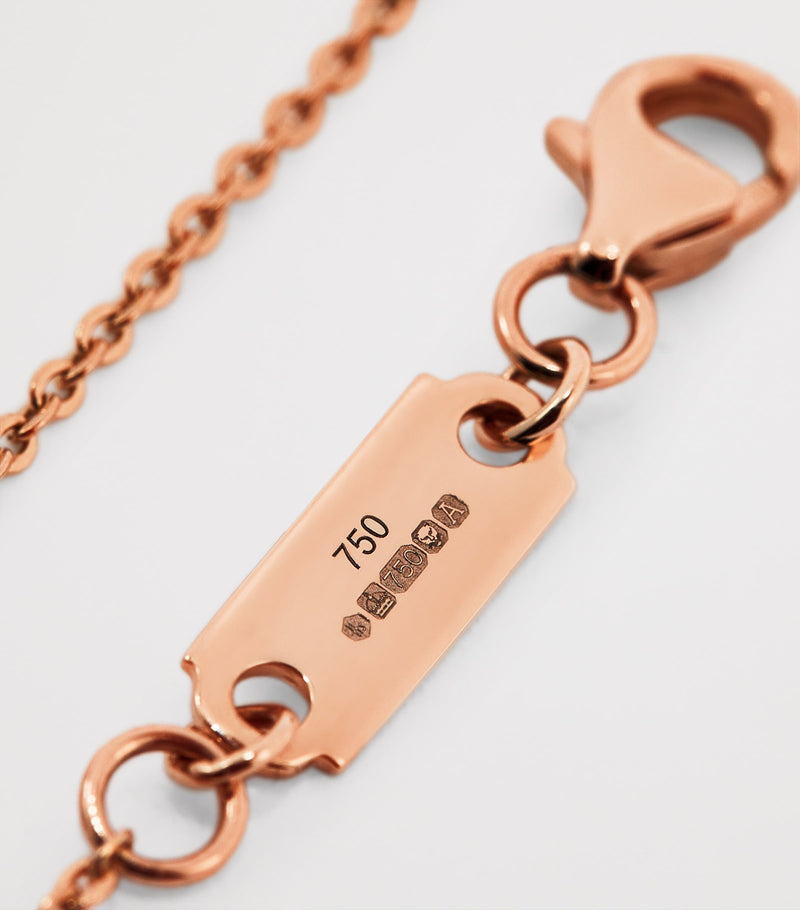 Harrods rose gold and diamond necklace 0.25ct, imported from the UK