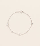 Astrid & Miyu white gold topaz heart bracelet (British brand)