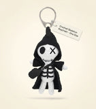 McQueen knitted doll charm hand-crocheted skeleton design (British brand)