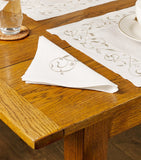 Dea Linen embroidered scroll napkin 45cm x 45cm - British product
