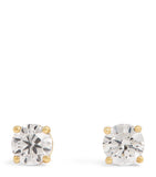 Harrods diamond stud earrings 18kt yellow gold 0.50ct, imported from the UK