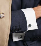 Tateossian palladium-plated compass cufflinks (British brand)