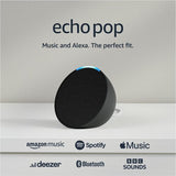 Amazon Echo Pop Charcoal smart speaker, imported from the UK