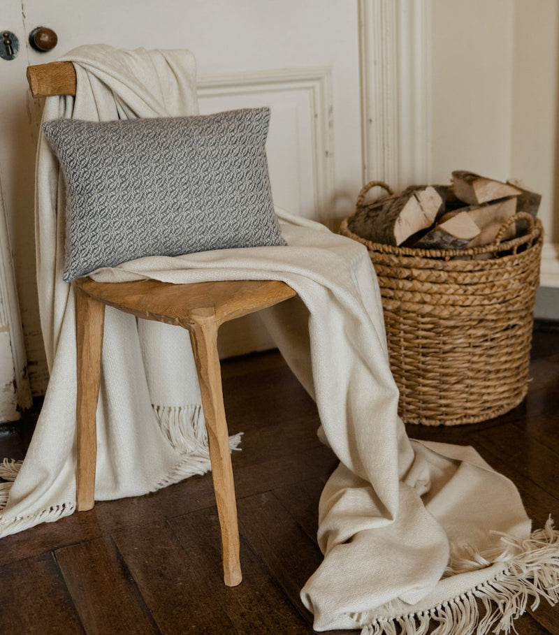 Araminta Campbell alpaca-blend fern cushion 30x45cm, British brand